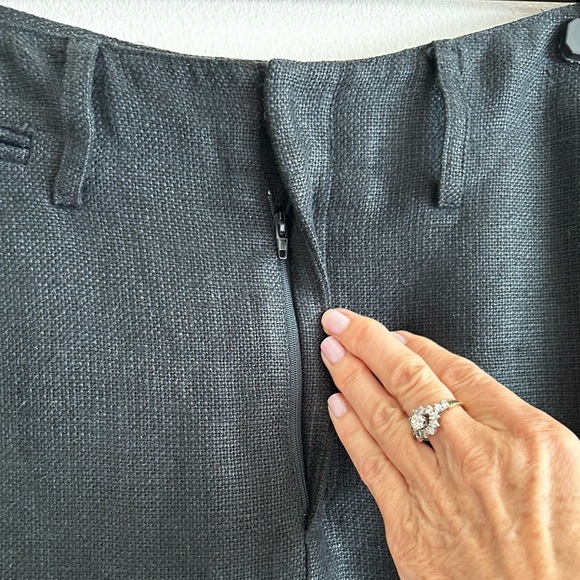 Ralph Lauren Collection Purple Label Black Linen Midi Pencil Skirt Size 6 - Picture 12 of 15
